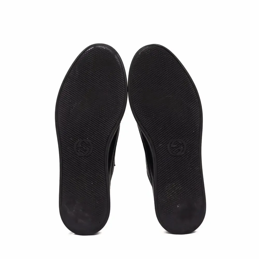 Gucci Black GG Monogram Supreme Canvas and Leather Low Top Sneakers US:11
